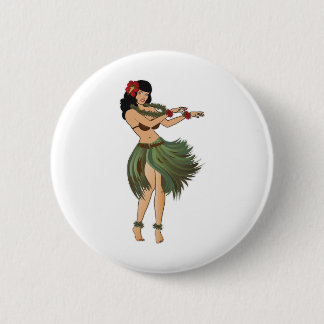 One Hula Girl Dancing Ronde Button 5,7 Cm