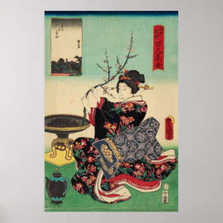 One Hundred Beauties of Edo's Famous Places   Poster