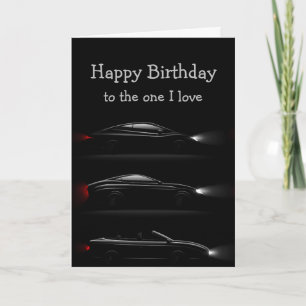 One I Love Black Sport Cars Leuke Verjaardag Kaart