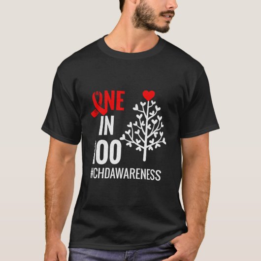 One In 100 Congenital He Defect Month Chd Warrior T-shirt (Voorkant)