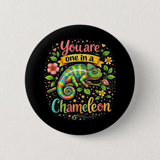 One in a Chameleon Ronde Button 5,7 Cm (Voorkant)