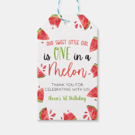 One In A Melon 1e Eerste Verjaardagsfeestje Waterm Cadeaulabel