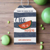 One in a Melon 1e verjaardag Jongen bedankt Cadeaulabel