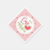 One In A Melon 1e Verjaardag Zomerfeest Roze Servet (Hoek)