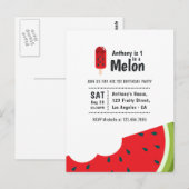 One in a Melon 1e verjaardagsfeestje Briefkaart (Voorkant / Achterkant)