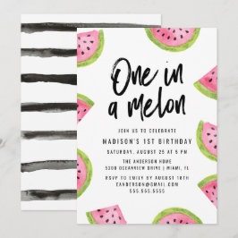 One in a Melon 1e verjaardagsfeestje Kaart
