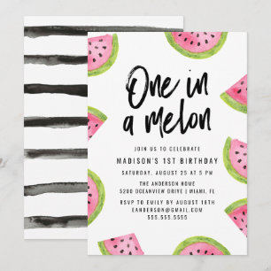 One in a Melon 1e verjaardagsfeestje Kaart