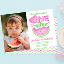 One in a Melon 1st Birthday Fotouitnodiging