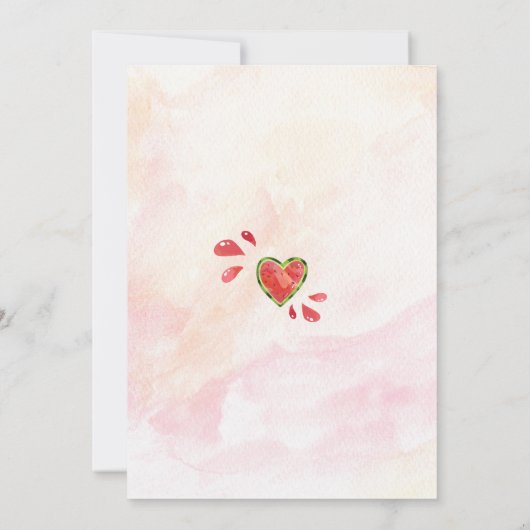 One In A Melon 1st Birthday Invitation Kaart (Achterkant)