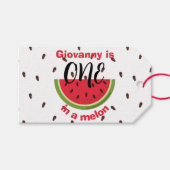 One in a Melon 1st Birthday Party Cadeaulabel (Voorkant (Horizontaal))