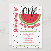 One in a Melon 1st Birthday Party Kaart (Voorkant)