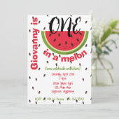 One in a Melon 1st Birthday Party Kaart (Staand voorkant)