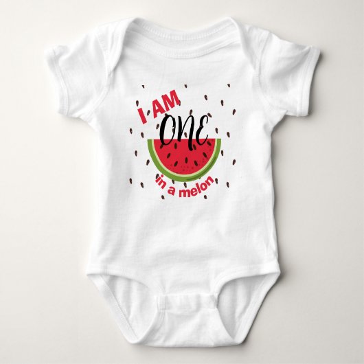 One in a Melon 1st Birthday Party Romper (Voorkant)