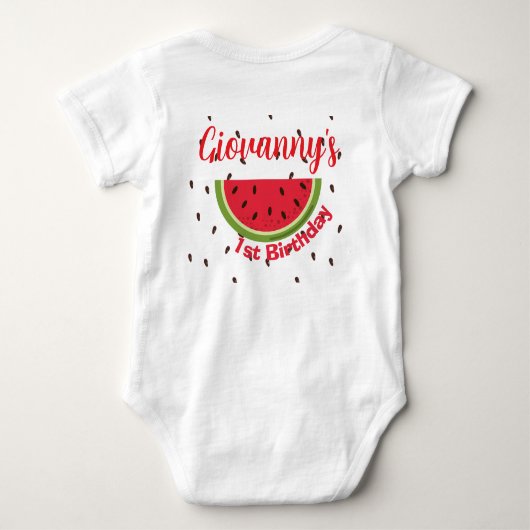 One in a Melon 1st Birthday Party Romper (Achterkant)