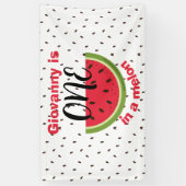 One in a Melon 1st Birthday Party Spandoek (Verticaal)