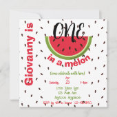 One in a Melon 1st Birthday Party Square (Voorkant)
