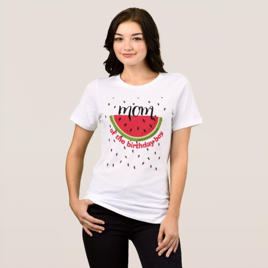 One in a Melon 1st Birthday Party Tri-Blend Shirt (Voorkant volledig)