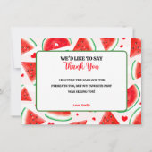 One in a Melon 1st Birthday Red bedankkaart Kaart (Achterkant)