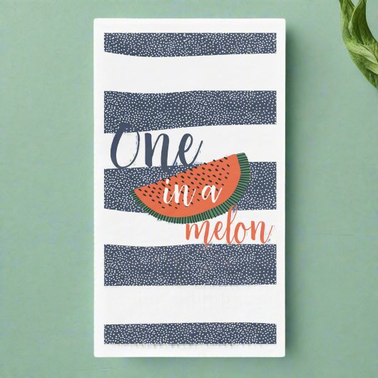 One in a Melon 1st Birthday Striped Blue Baby Boy Servet