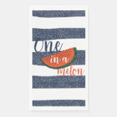 One in a Melon 1st Birthday Striped Blue Baby Boy Servet (Voorkant)