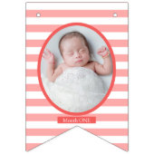 One In A Melon 1st Birthday Watermeloen Foto Bunt Vlaggetjes (Tweede vlag)