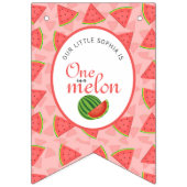 One In A Melon 1st Birthday Watermeloen Foto Bunt Vlaggetjes (Eerste vlag)