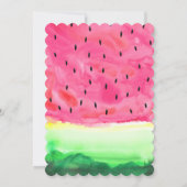 One in a Melon 1st Birthday Watermeloen Uitnodigin Kaart (Achterkant)