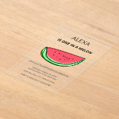 One in a Melon 1st Birthday Watermelon Birthday Acryl Uitnodigingen (Laagn)