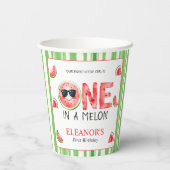 One in a melon 1st birthday watermelon party papieren bekers (Achterkant)