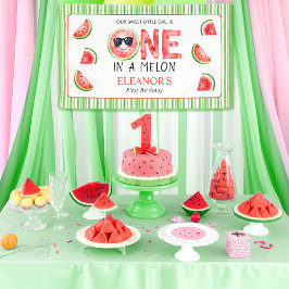 One in a melon 1st birthday watermelon party spandoek