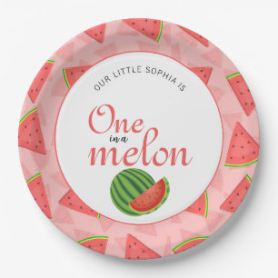 One In A Melon 1st Verjaardagsfeestje Watermeloen Papieren Bordje