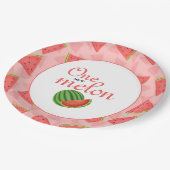 One In A Melon 1st Verjaardagsfeestje Watermeloen Papieren Bordje (Gekanteld)