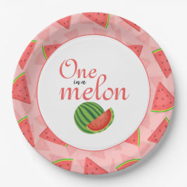 One In A Melon 1st Verjaardagsfeestje Watermeloen Papieren Bordje