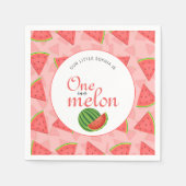 One In A Melon 1st Verjaardagsfeestje Watermeloen Servet (Voorkant)