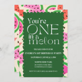 'One in a Melon' 1ste uitnodiging van de verjaarda (Voorkant / Achterkant)