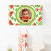 One In A Melon Aangepaste Foto Watermeloen Verjaar Spandoek (Insitu)