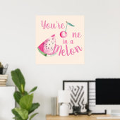 "One in a Melon" Aanmoediging Aquarel Poster (Thuiskantoor)