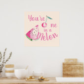 "One in a Melon" Aanmoediging Aquarel Poster (Keuken)