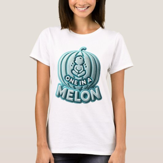 One in a Melon Baby Aankondiging T-shirt (Voorkant)
