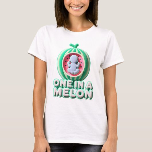 One in a Melon Baby Aankondiging T-shirt (Voorkant)