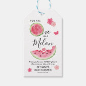 'One in a Melon' Baby shower Watermeloen Dank je Cadeaulabel (Voorkant)