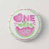 One in a Melon Birthday Button – Roze Watermeloen (Voorkant)