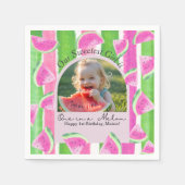 One in a Melon Birthday Photo watermelon Servet (Voorkant)
