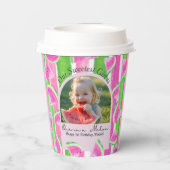 One in a Melon Birthday watermelon Papieren Bekers (Achterkant)