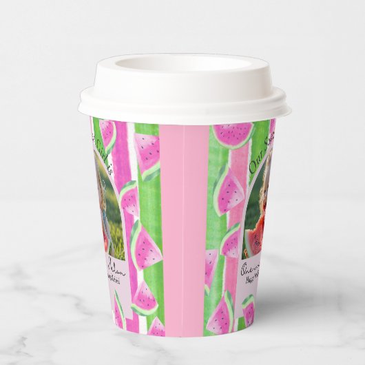 One in a Melon Birthday watermelon Papieren Bekers (Rechts)