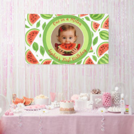 One In A Melon Custom Photo Watermelon Birthday  Spandoek