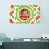 One In A Melon Custom Photo Watermelon Birthday  Spandoek (Beurs)