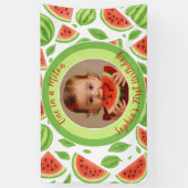 One In A Melon Custom Photo Watermelon Birthday  Spandoek (Verticaal)