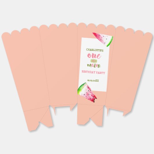 One in a Melon Custom Watermelon Schattige 1e Verj Bedankdoosjes (Ongevouwen)