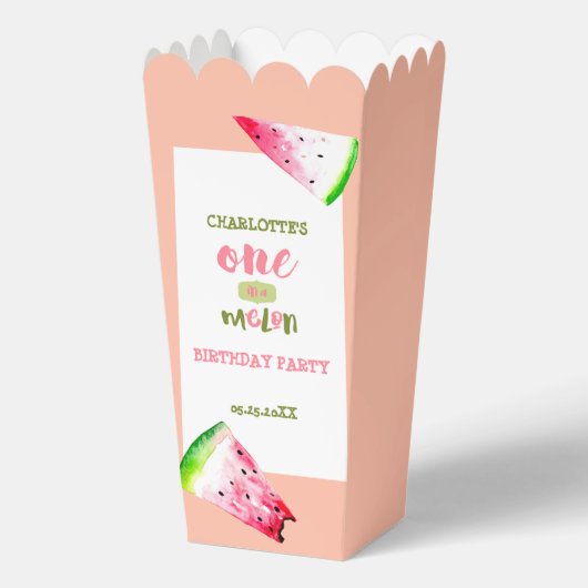 One in a Melon Custom Watermelon Schattige 1e Verj Bedankdoosjes (Voorkant)